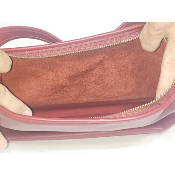 Coach Vintage 9058 Legacy Red Leather Small Hobo Baguette Bag Shoulder Purse - Picture 6 of 14